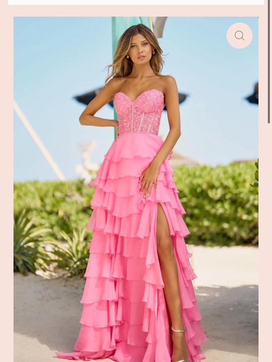 Sherri Hill Dresses & Skirts - SHERRI HILL 56162 - Strapless Leaf Lace Gown in Light Blue Size 6